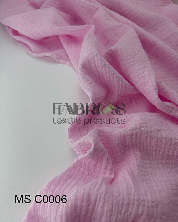 MS C/16 | SANGRIA -C0006 Муслін мушка 2-х шаровий однотон світло-рожевий 100% бавовна 135-140 см 125
