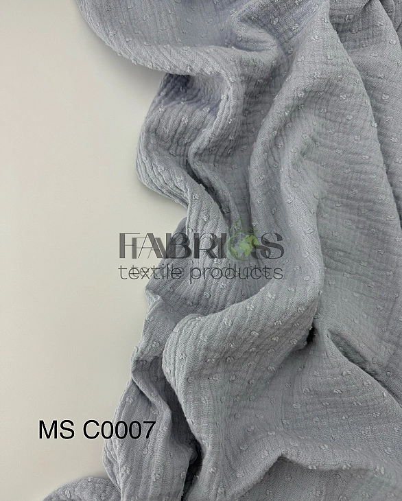 MS C/32 | SANGRIA -C0007 Муслін мушка 2-х шаровий однотон світло-сірий 100% бавовна 135-140 см 125-1