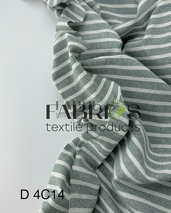 DENNIS 4C14 Сорочкова фланель  принт геометричний смужка біла на пильно-м'ятному 100% бавовна  145-1