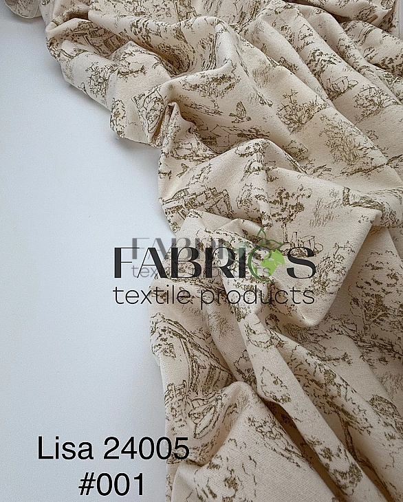 LISA 24005 C 001 Тепла бавовна принт Діор коричневий на айворі 100% бавовна 150 см 150 грам/м.кв.