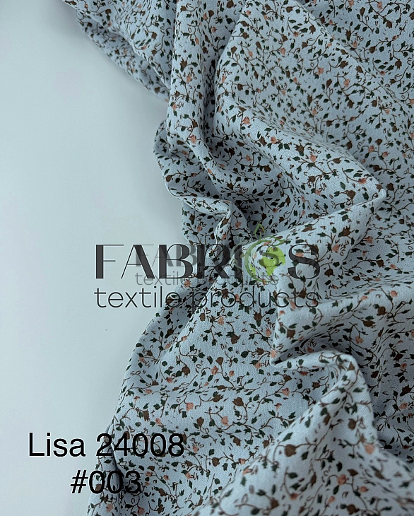 LISA 24008 C 003 Тепла бавовна принт геометричний гілочки з квітами на блакитному 100% бавовна 150 с