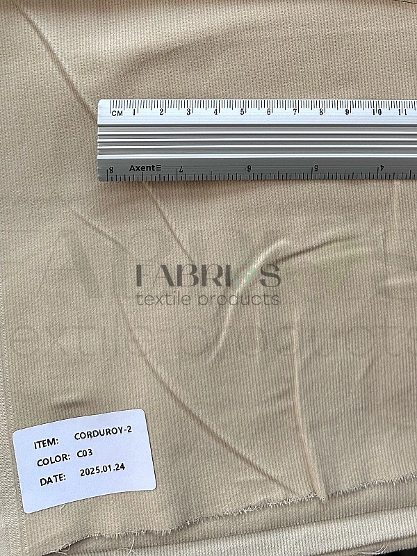 CORDUROY-2-C03 Вельвет дрібна смужка однотон однотон айворі 100% бавовна 285 грам/м.кв.