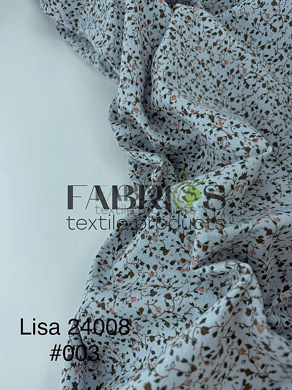 LISA 24008 C 003 Тепла бавовна принт геометричний гілочки з квітами на блакитному 100% бавовна 150 с
