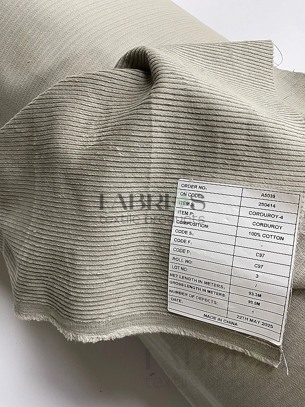 CORDUROY-4-C097 вельвет принт геометричний середня смужка сірий 100% бавовна 280 грам/м.кв.