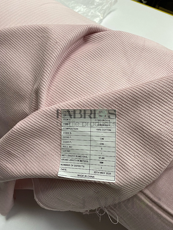 CORDUROY-4-C096 вельвет принт геометричний середня смужка рожевий 100% бавовна 280 грам/м.кв.
