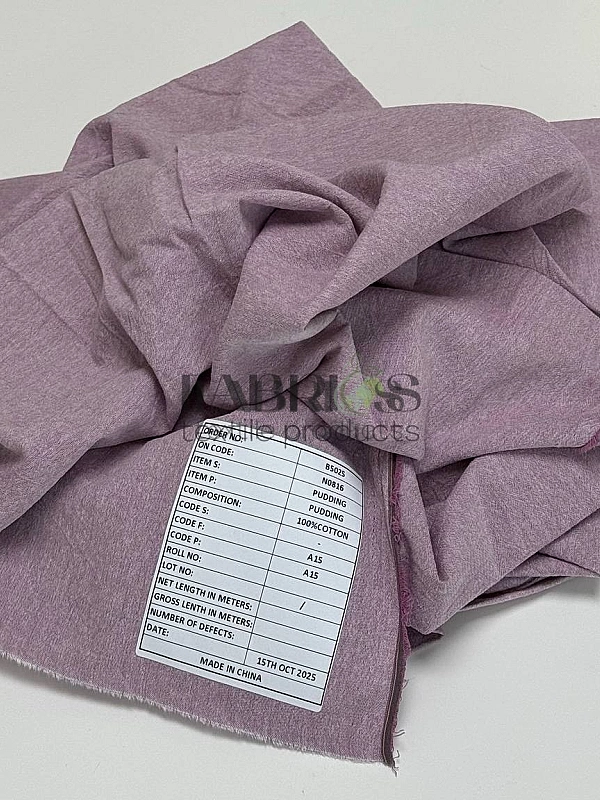PUDDING-A15 варена бавовна однотон ліловий 100% бавовна 250 см 115-125 грам/м.кв.