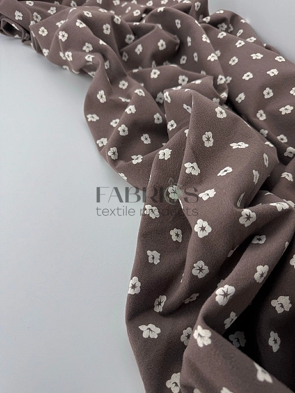LISA-4 701 Тепла бавовна принт квіти бавовни на коричневому 100% бавовна 150 см 150 грам/м.кв.