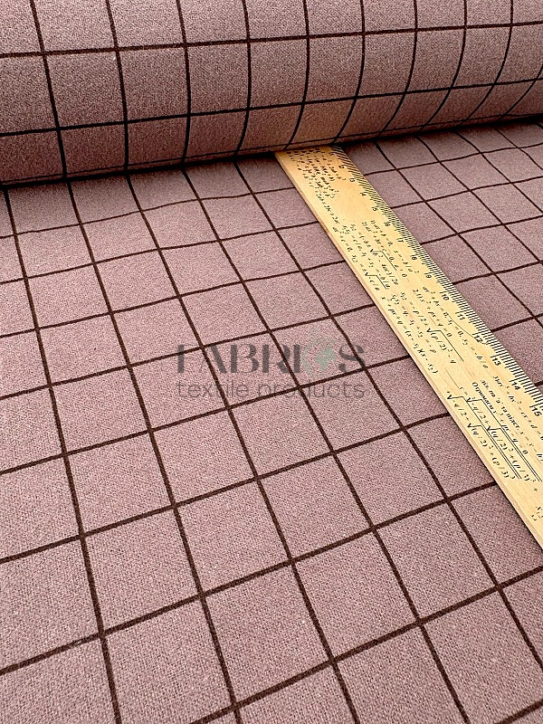 LISA-23 701 Тепла бавовна принт геометричний клітинка на коричневому 100% бавовна 150 см 150 грам/м.