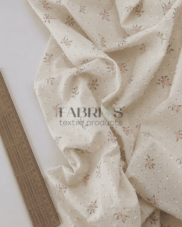 CIRCLE-6 C01302 | ANTONIA-C01302 батист принт квіти рожеві на айворі 100% бавовна 140-146 см 90-100