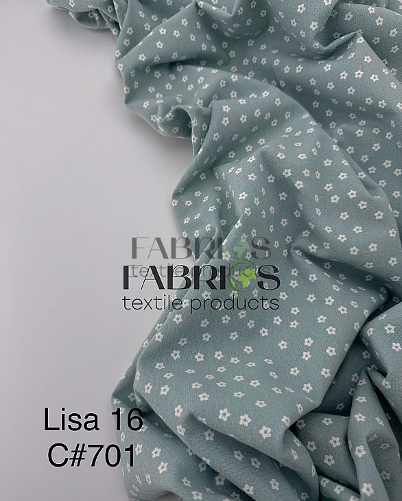 LISA-16 701 Тепла бавовна принт квіти ромашки дрібні білі на блакитному 100% бавовна 150 см 150 грам