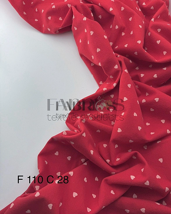 F 110 C28 фланель  принт LOVE сердечки дрібні на червоному 100% бавовна  150 см 150-160 грам/м.кв.