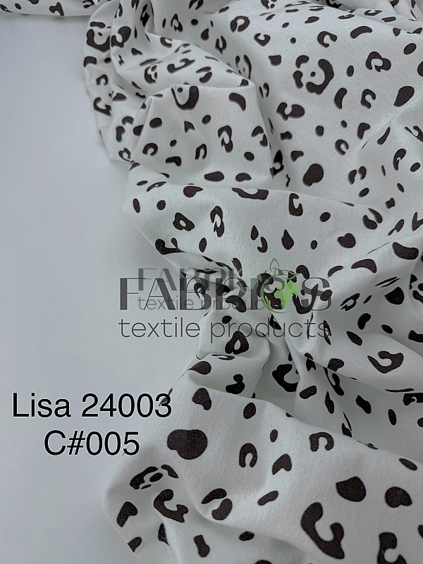 LISA 24003 C 005 Тепла бавовна принт цятки леопард на білому 100% бавовна 150 см 150 грам/м.кв.