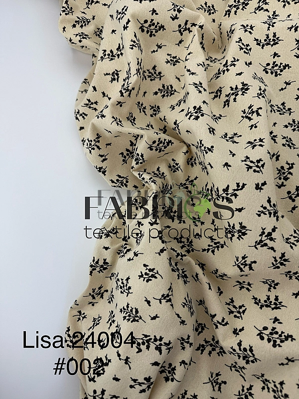 LISA 24004 C 002 Тепла бавовна принт рослинний гілочки чорні на айворі 100% бавовна 150 см 150 грам/