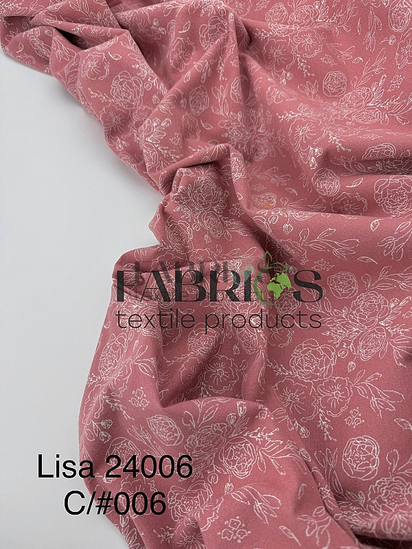 LISA 24006 C 006 Тепла бавовна принт квіти намальовані на джиральдіні 100% бавовна 150 см 150 грам/м