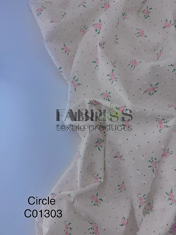 CIRCLE-6 C01303 | ANTONIA-C01303 батист принт квіти рожеві на білому 100% бавовна 140-146 см 90-100