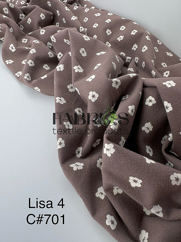 LISA-4 701 Тепла бавовна принт квіти бавовни на коричневому 100% бавовна 150 см 150 грам/м.кв.