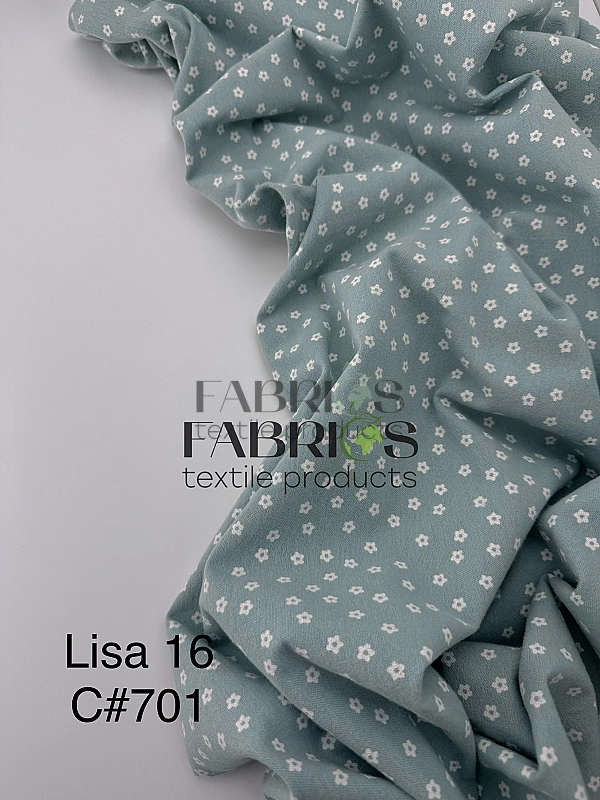 LISA-16 701 Тепла бавовна принт квіти ромашки дрібні білі на блакитному 100% бавовна 150 см 150 грам