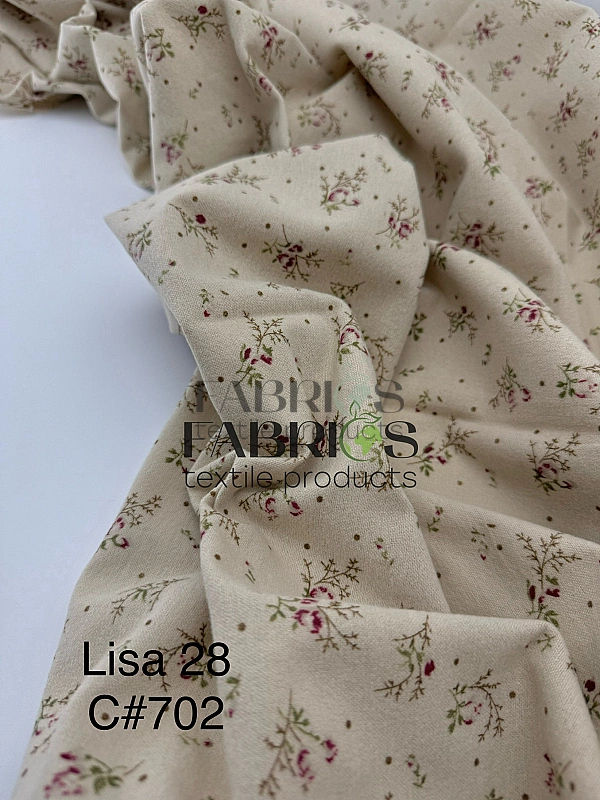 LISA-28 702 Тепла бавовна принт квіти гілочки троянди з крапочками айворі 100% бавовна 150 см 150 гр