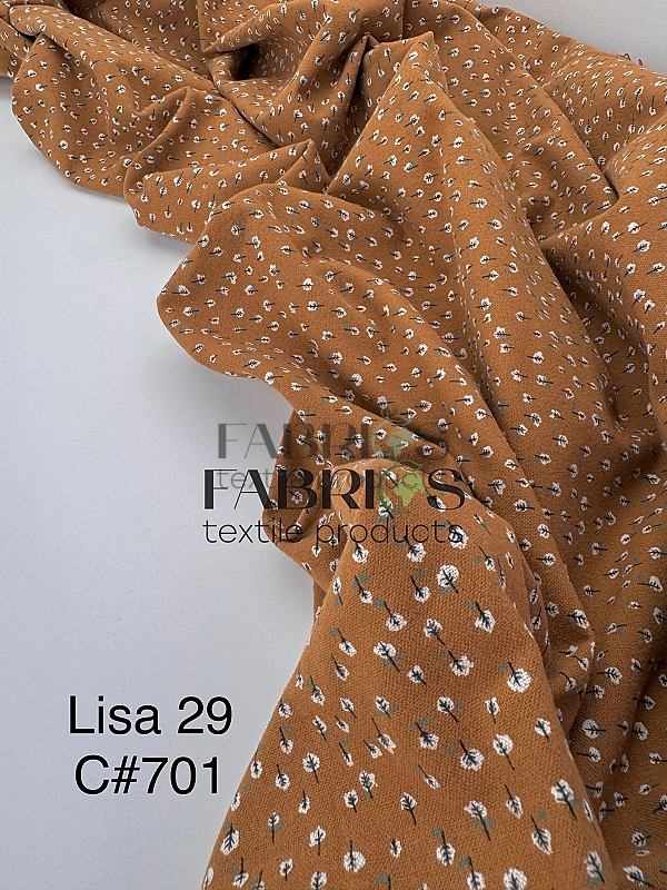 LISA-29 701 Тепла бавовна принт рослинний деревця гірчичному 100% бавовна 150 см 150 грам/м.кв.