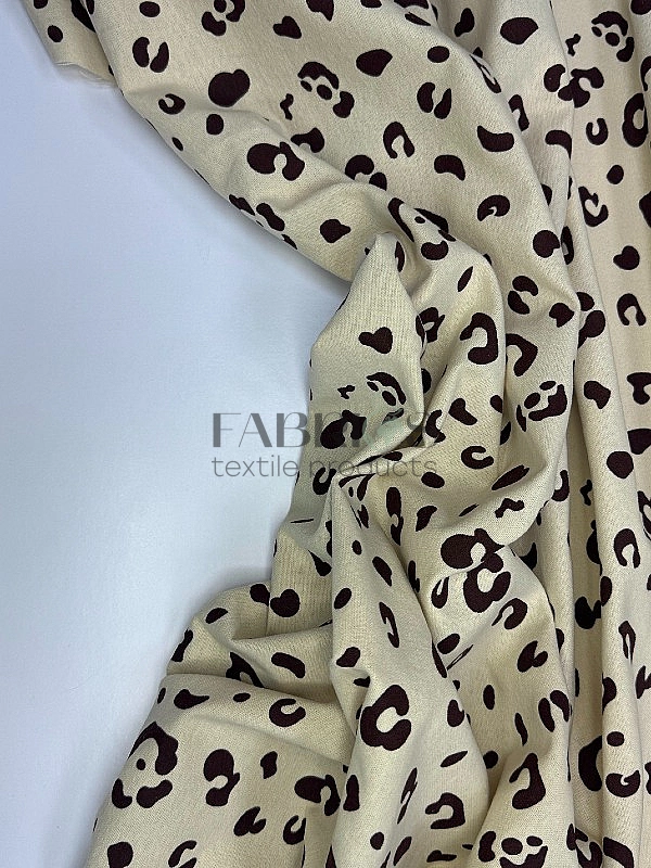 LISA 24003 C 001 Тепла бавовна принт цятки леопард на айворі 100% бавовна 150 см 150 грам/м.кв.