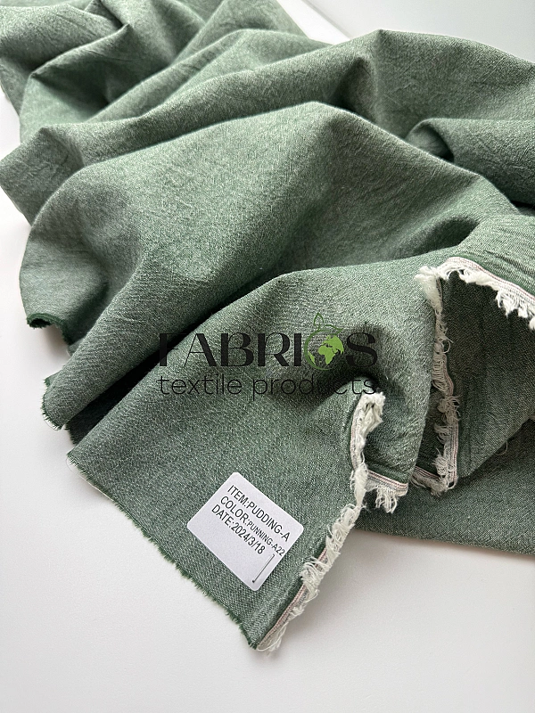PUDDING-A22 варена бавовна однотон зелена 100% бавовна 250 см 115-125 грам/м.кв.