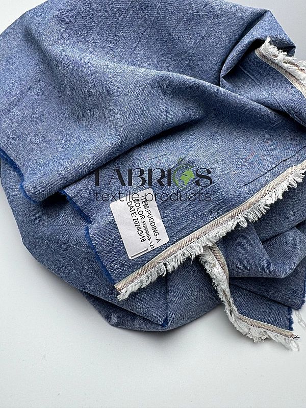 PUDDING-A23 варена бавовна однотон синій джинс 100% бавовна 250 см 115-125 грам/м.кв.