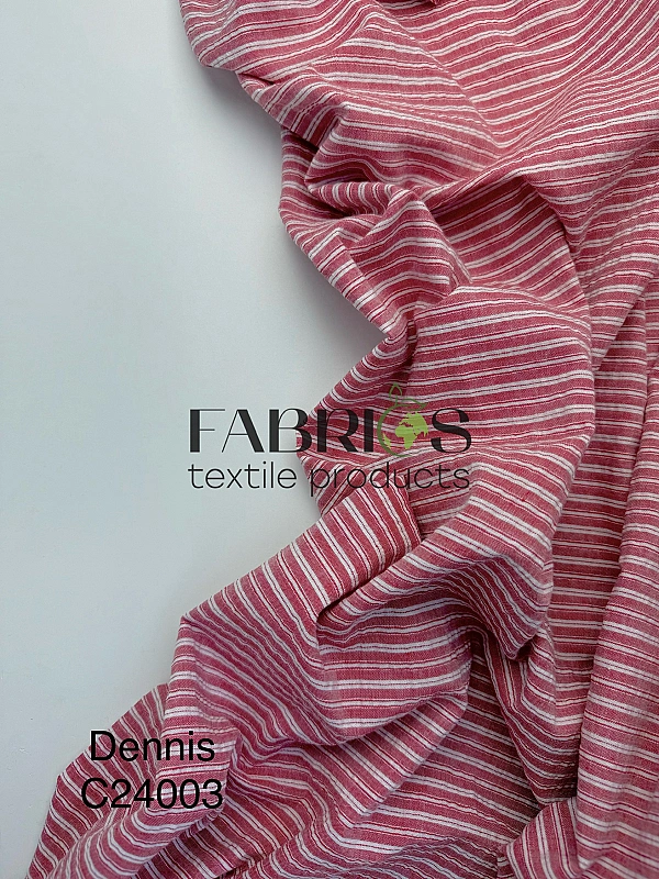 DENNIS-C24003 варена бавовна принт геометричний смужка на червоному 100% бавовна 145 см 140-150 грам