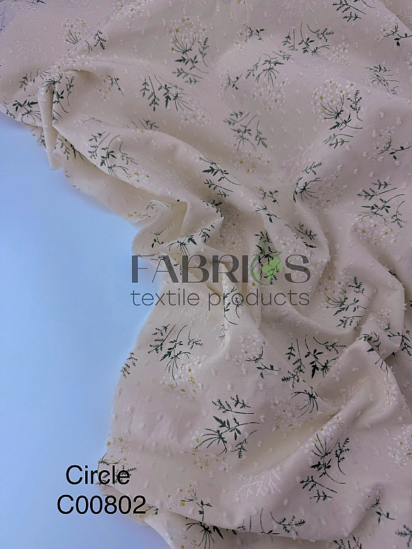 CIRCLE-6 C00802 | ANTONIA-C00802 батист принт квіти мімози на айворі 100% бавовна 140-146 см 90-100