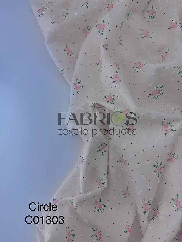 CIRCLE-6 C01303 | ANTONIA-C01303 батист принт квіти рожеві на білому 100% бавовна 140-146 см 90-100
