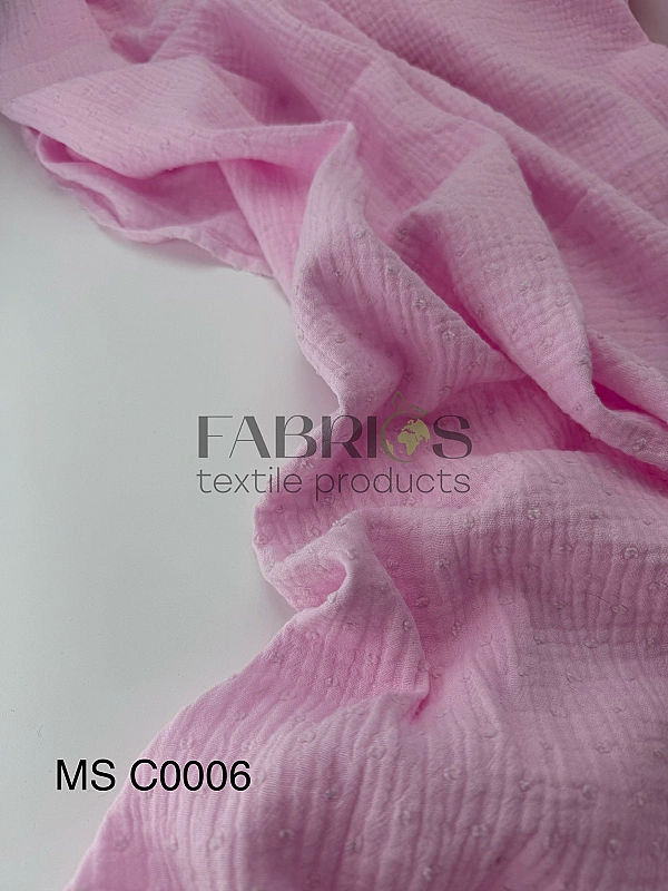 MS C/16 | SANGRIA -C0006 Муслін мушка 2-х шаровий однотон світло-рожевий 100% бавовна 135-140 см 125
