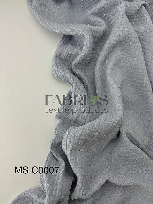 MS C/32 | SANGRIA -C0007 Муслін мушка 2-х шаровий однотон світло-сірий 100% бавовна 135-140 см 125-1