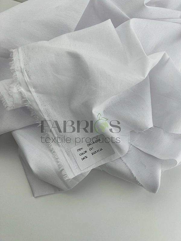 CIRCLE-102-C01 батист мушка однотон білий холодний 100% бавовна 145 см 90-100 грам/м.кв.