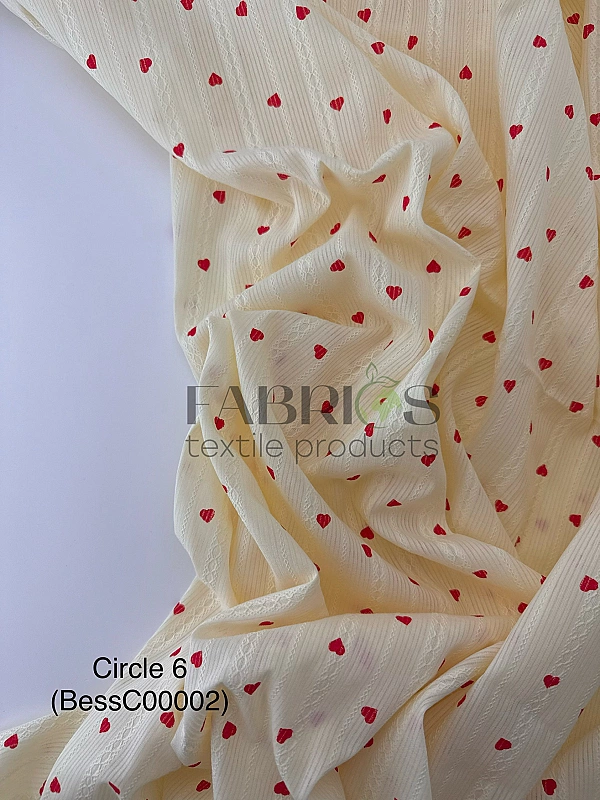 BESS-C00002 батист принт LOVE сердечки червоні дрібні вишивка на лимонному 100% бавовна 150 см 90-10