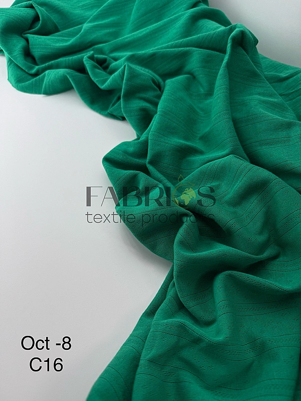 OCT8-C16 Ажурний трикотаж принт геометричний перфорація смужки ромби зелений 100% бавовна 175-180 см