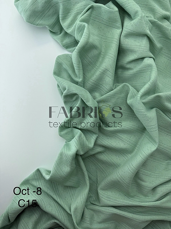 OCT8-C15 Ажурний трикотаж принт геометричний перфорація смужки ромби оливковий 100% бавовна 175-180