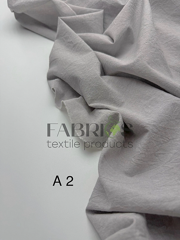 PUDDING-A2 варена бавовна однотон світло-сіра 100% бавовна 250 см 115-125 грам/м.кв.