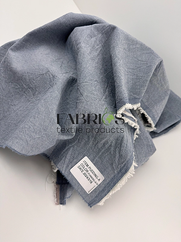 PUDDING-A10 варена бавовна однотон джинс 100% бавовна 250 см 115-125 грам/м.кв.