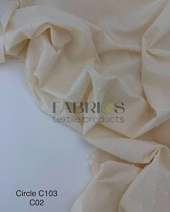 CIRCLE-103-C02 батист мушка однотон на кремовому 100% бавовна 145 см 90-100 грам/м.кв.