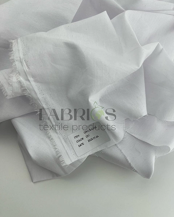 CIRCLE-102-C01 батист мушка однотон білий холодний 100% бавовна 145 см 90-100 грам/м.кв.