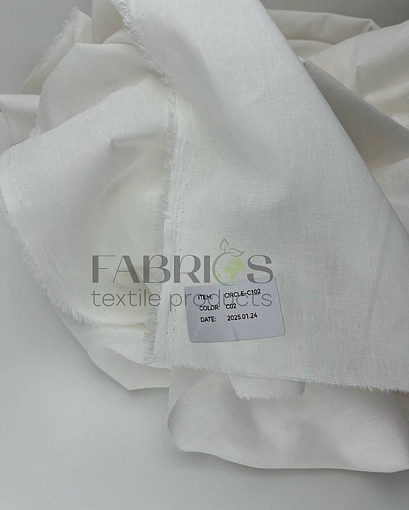 CIRCLE-102-C02 батист мушка однотон молочний 100% бавовна 145 см 90-100 грам/м.кв.