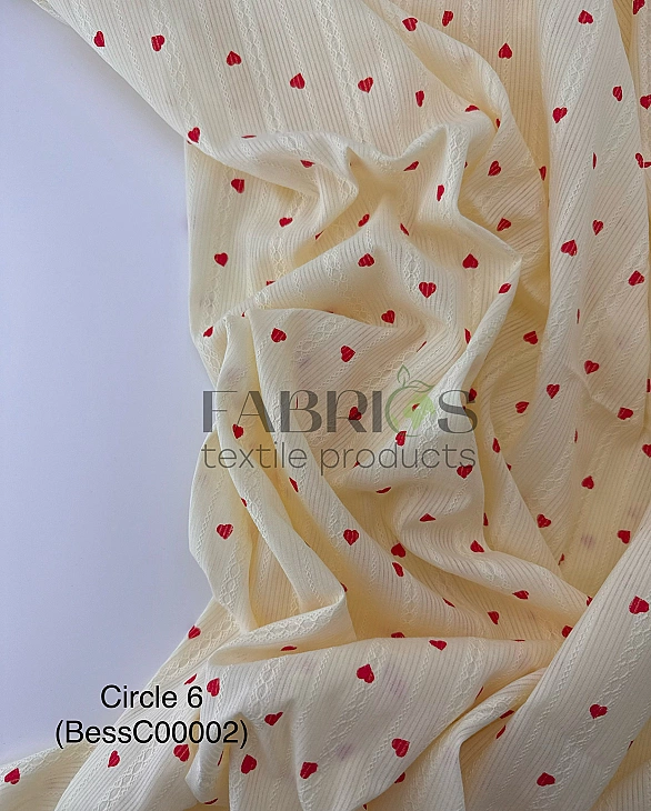 BESS-C00002 батист принт LOVE сердечки червоні дрібні вишивка на лимонному 100% бавовна 150 см 90-10