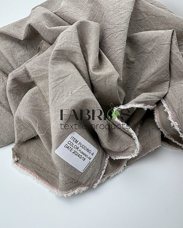 PUDDING-A8 варена бавовна однотон тауп 100% бавовна 250 см 115-125 грам/м.кв.