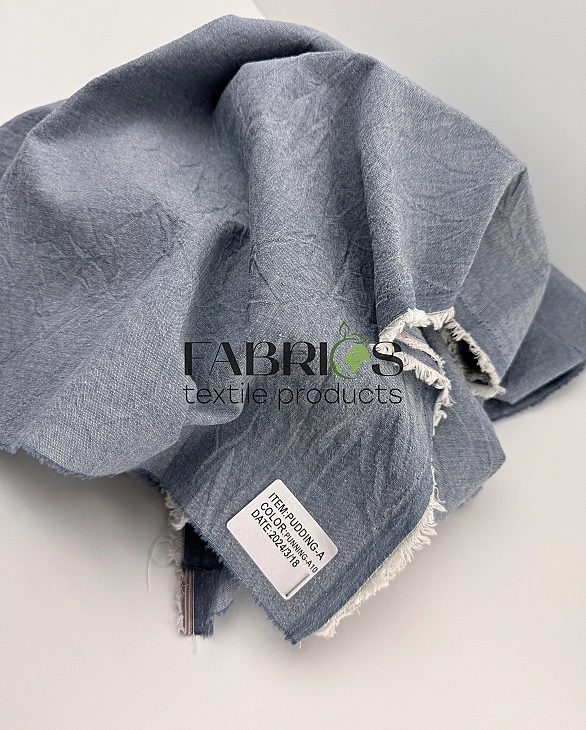 PUDDING-A10 варена бавовна однотон джинс 100% бавовна 250 см 115-125 грам/м.кв.