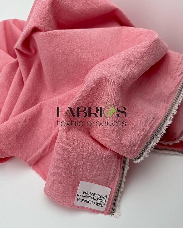 PUDDING-A12 варена бавовна однотон рожева 100% бавовна 250 см 115-125 грам/м.кв.