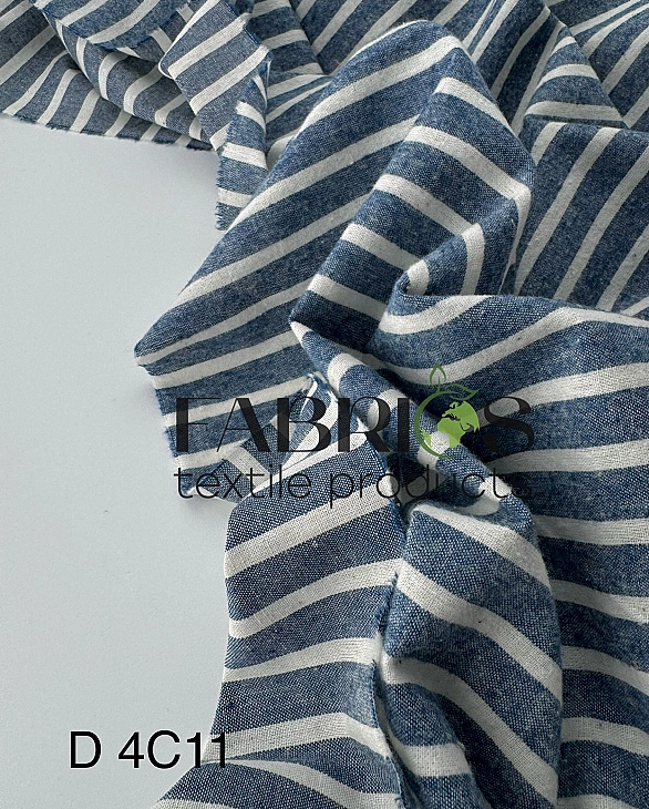 DENNIS 4C11 варена бавовна з начісом принт геометричний смужка біла на джинсовому 100% бавовна 145-1