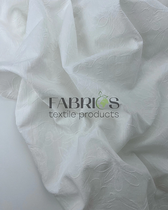 CIRCLE-2 541-1 батист принт квіти жакард молочний 100% бавовна 145 см 137 грам/м.кв.