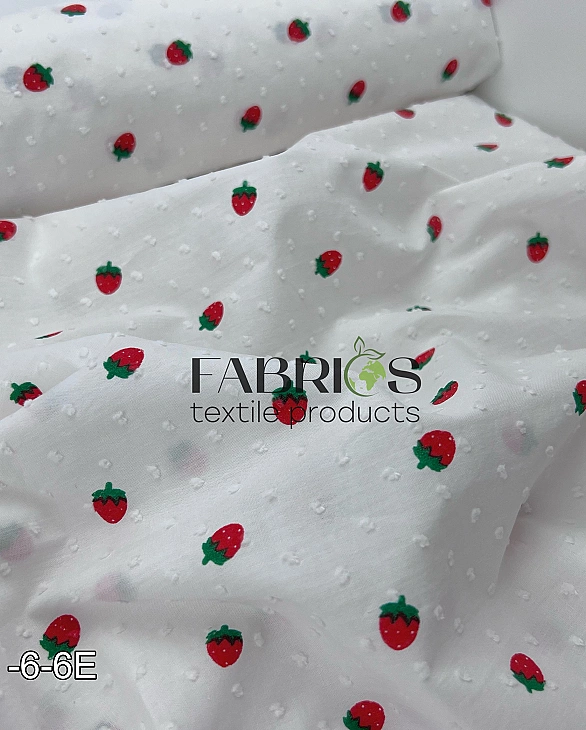CIRCLE-6 E батист принт фрукти,ягоди, овочі полуниці на молочному 100% бавовна 140-146 см 98 грам/м.
