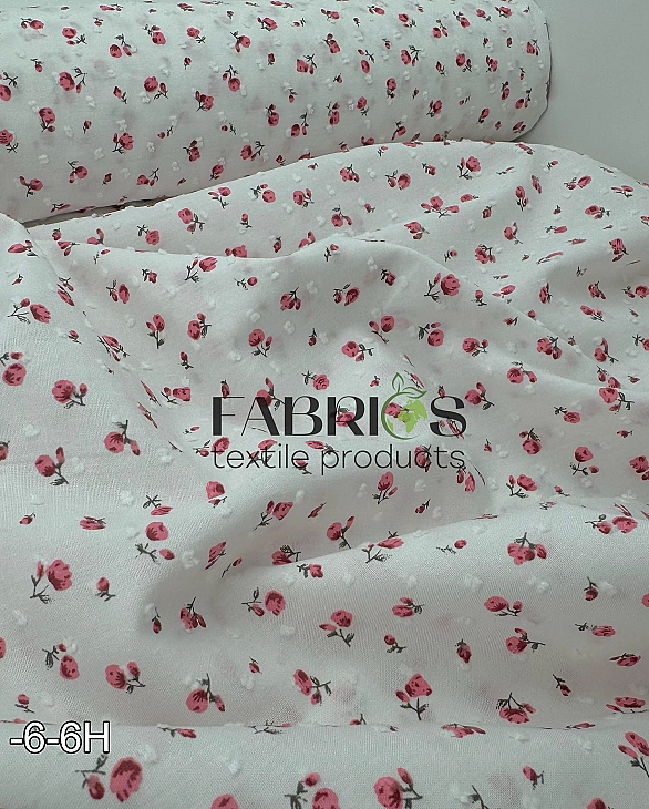 CIRCLE-6 H | ANTONIA-C00501 батист принт квіти червоні троянди дрібні на стеблі на молочному 100% ба