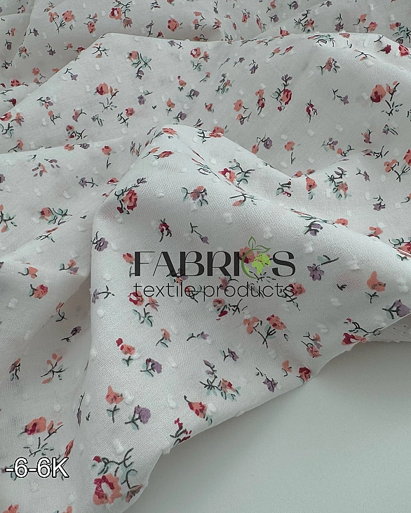 CIRCLE-6 K | ANTONIA-C00701 батист принт квіти троянди з гілочками дрібні на молочному 100% бавовна