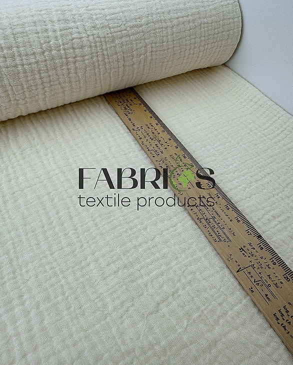 MC/03 Муслін жатка 2-х шаровий однотон айворі 100% бавовна 135-140 см 125-135 грам/м.кв.
